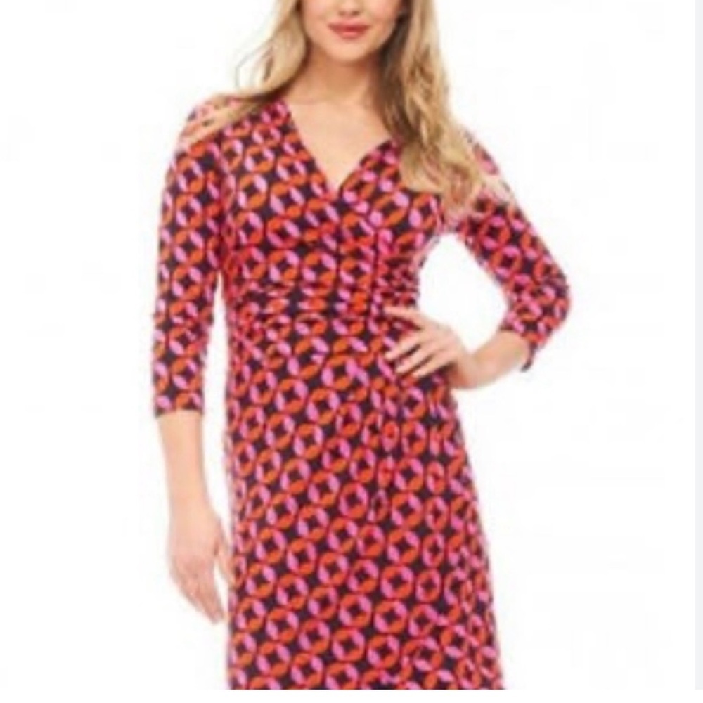 Hatley Vibrant Pink and Red Long Sleeve Dress
